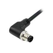 L-Code, M12 Cordset, 4-Position Male Right Angle to Open End, 16 AWG